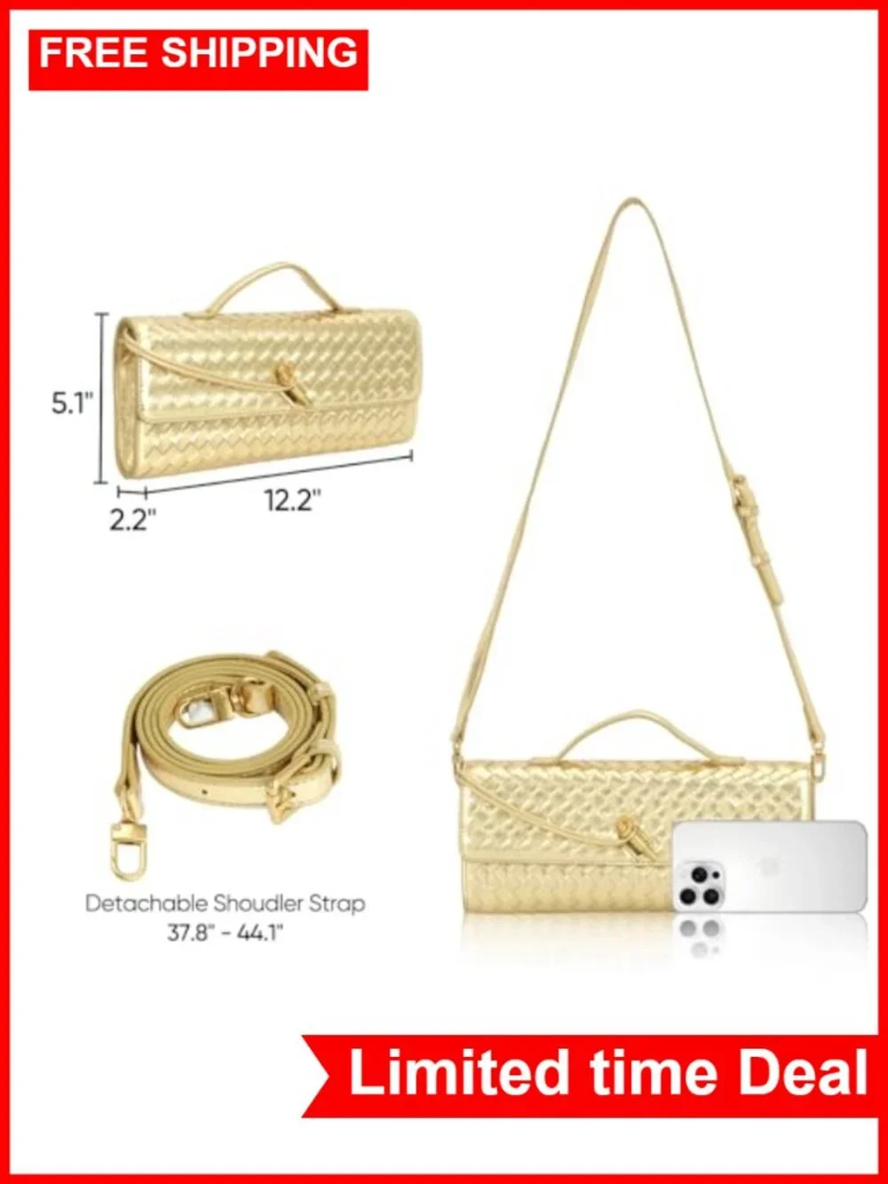 N/A woven clutch